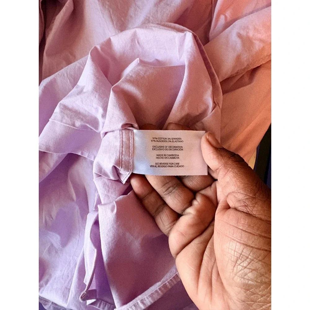 Banana Republic Slim Fit Pink Lavender Long Sleeve Button Down Dress‎ Shirt XL